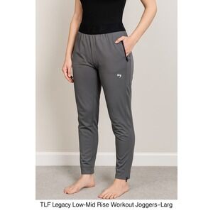NWT TLF Legacy Women's Training Joggers L Gray Pewter Zipper Pockets Mesh Panels
